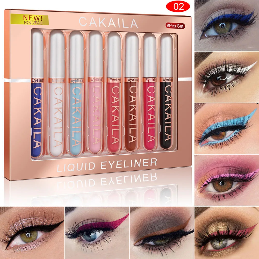 8-Color Matte Liquid Eyeliner Neon Waterproof Makeup