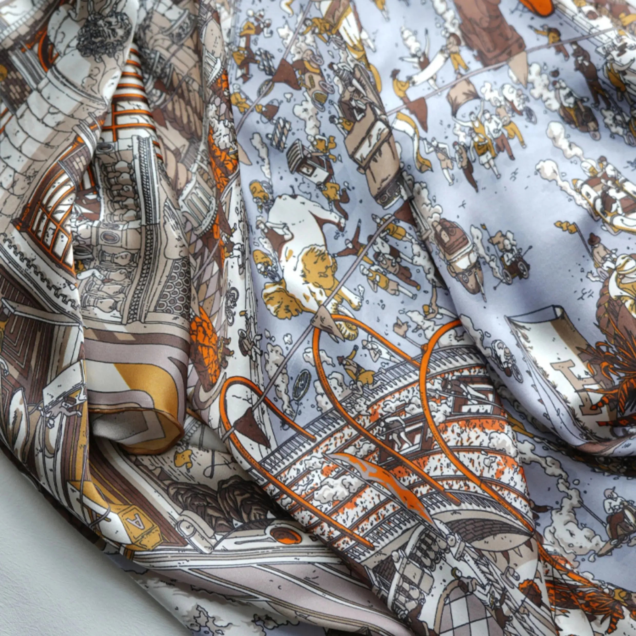 Silk Mulberry Scarf Luxury Designer Hand-Rolled Edge Shawl