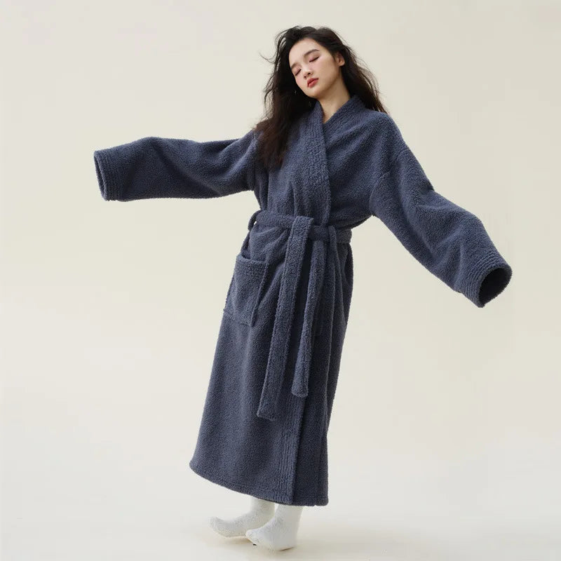 Women’s Coral Velvet Sleepwear Robe Warm Thick Bathrobe