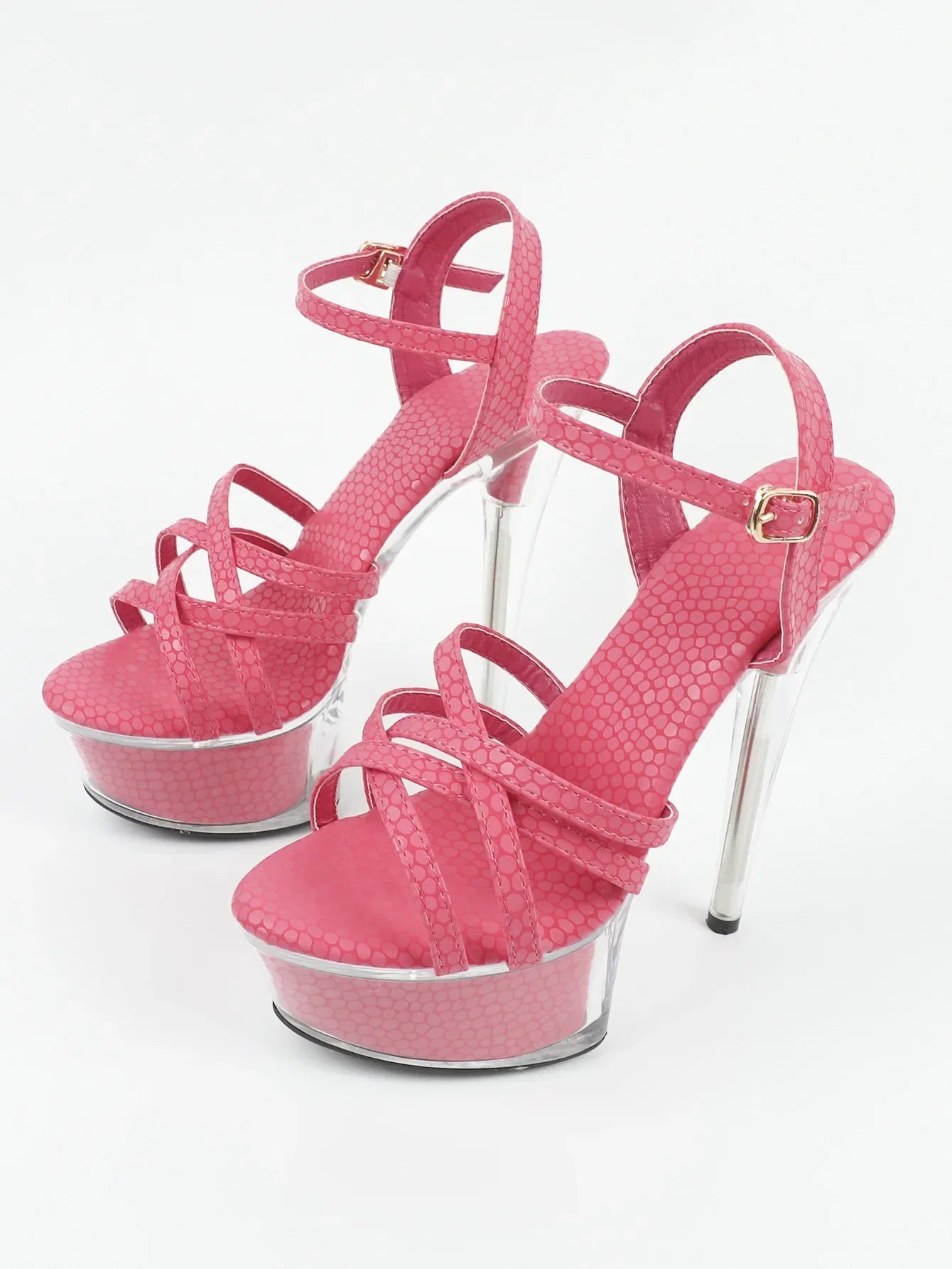 Sexy 15CM Transparent Platform High Heel Sandals