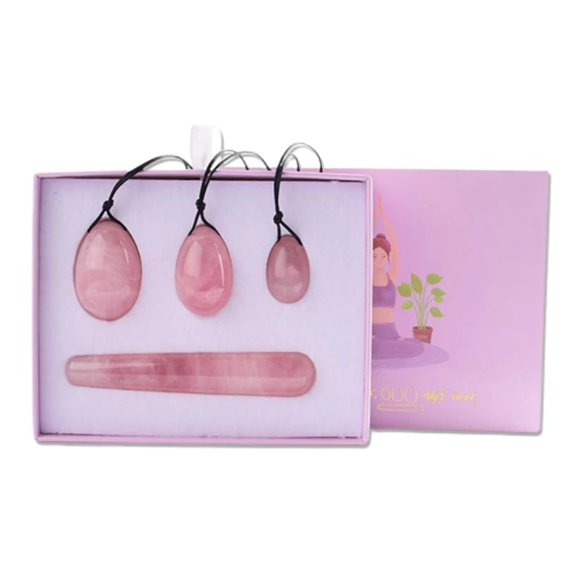 Rose Quartz & Jade Yoni Egg Set Kegel Pelvic Floor Trainer