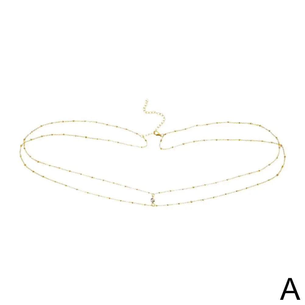Double Layer Bead Waist Chain Jewelry for Women Summer