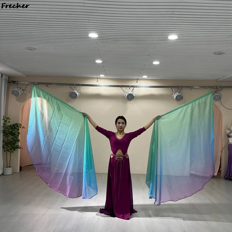 Modern Dance Flag Props Colorful Wings Scarf for Women