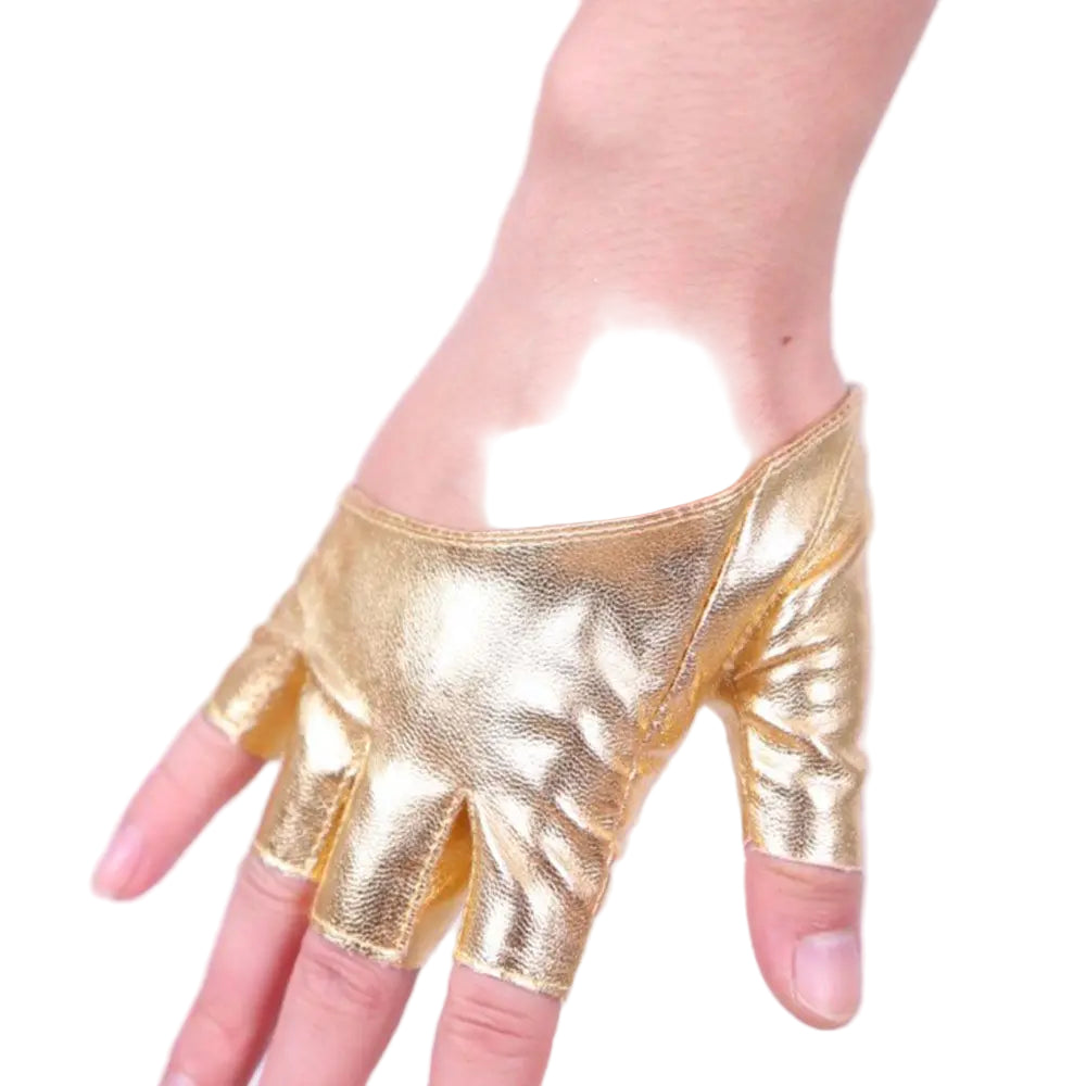 PU Leather Fingerless Gloves for Women Pole Dance