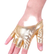 PU Leather Fingerless Gloves for Women Pole Dance