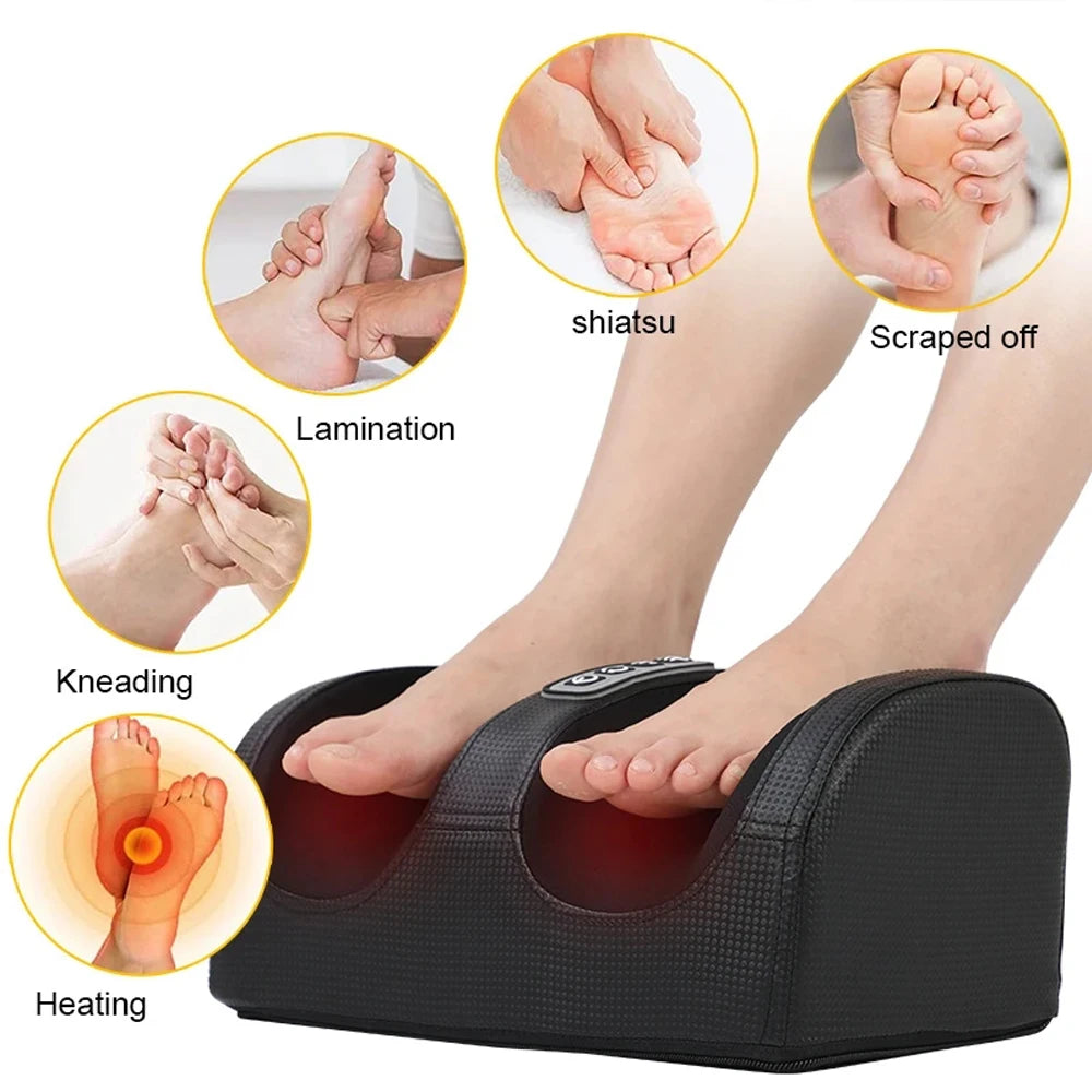 Electric Shiatsu Foot Massager Heated Deep Tissue Roller