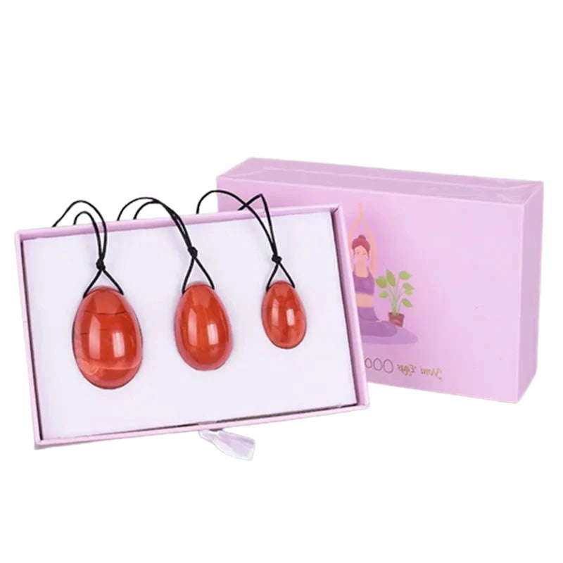 Rose Quartz & Jade Yoni Egg Set Kegel Pelvic Floor Trainer