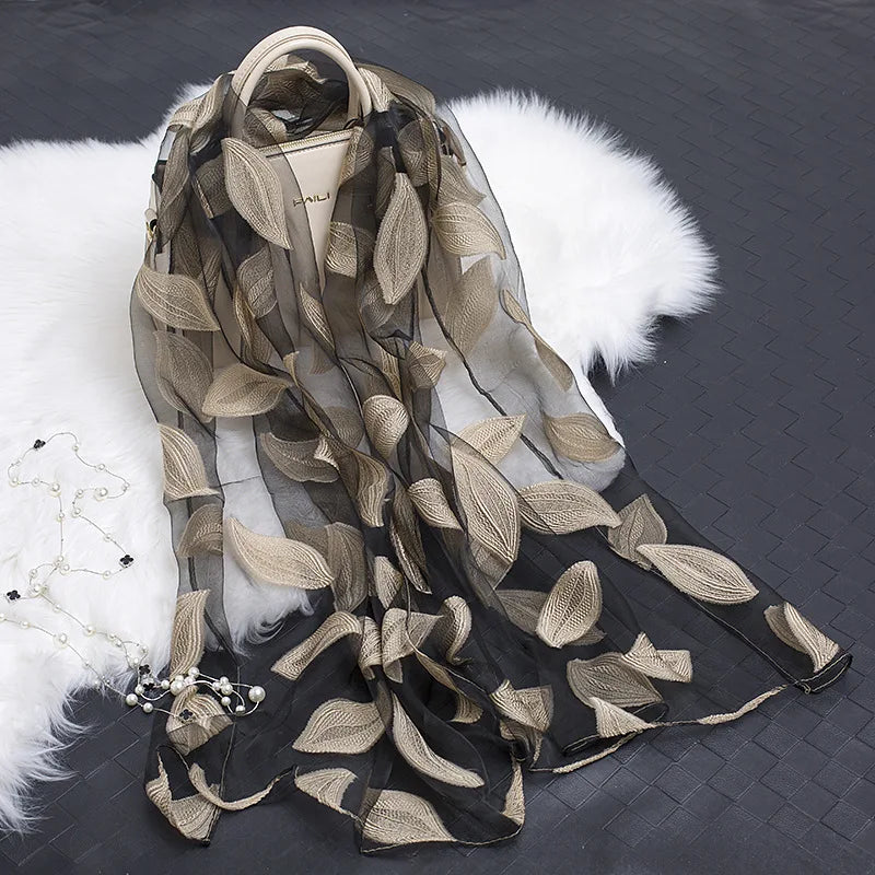 Elegant Silk Scarf Women Long Shawl Wrap Hijab