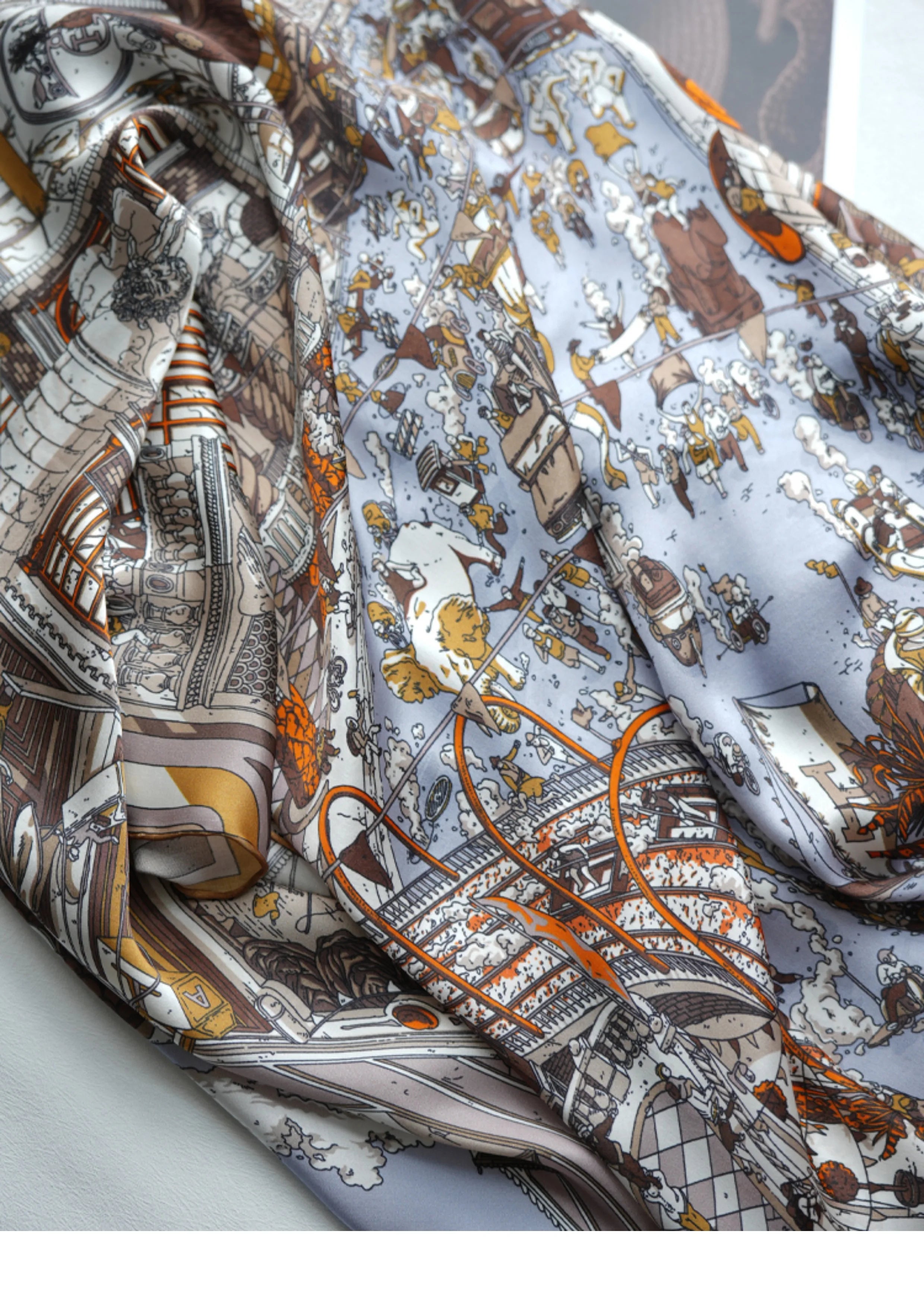 Silk Mulberry Scarf Luxury Designer Hand-Rolled Edge Shawl