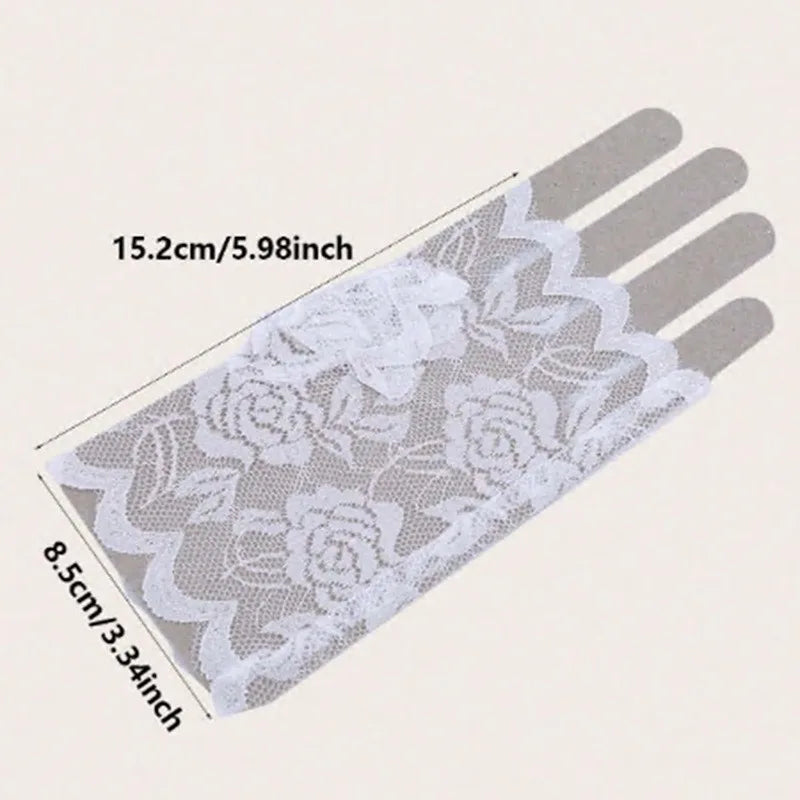 Sexy Bridal Lace Fingerless Gloves Women Party Dressy