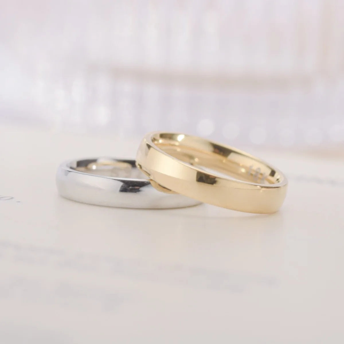Gold Plated Women’s Wedding Engagement Couple Ring Gift
