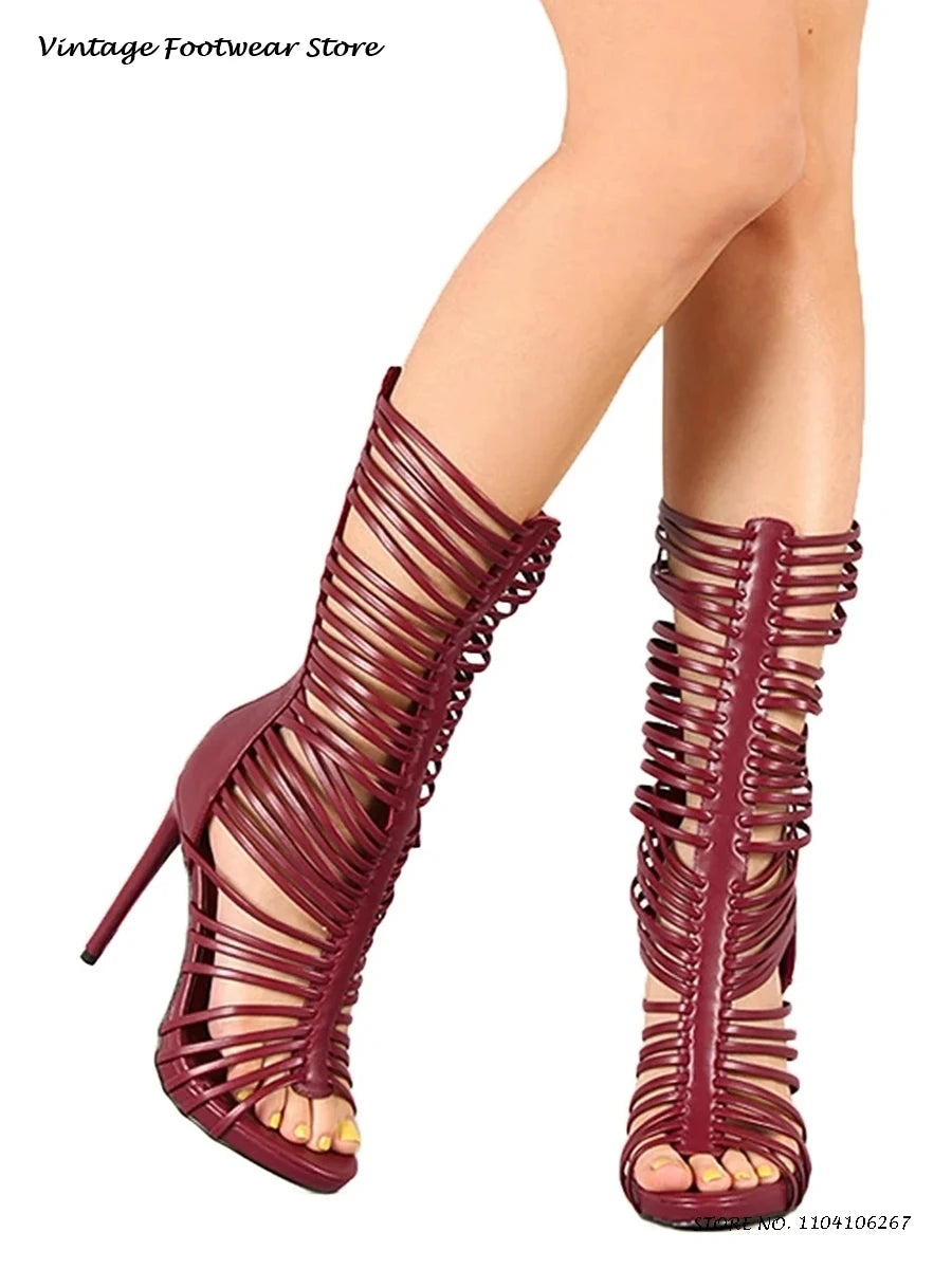 Sexy Tassel Strappy Sandals Women Round Toe High Heels