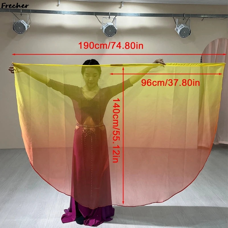Modern Dance Flag Props Colorful Wings Scarf for Women