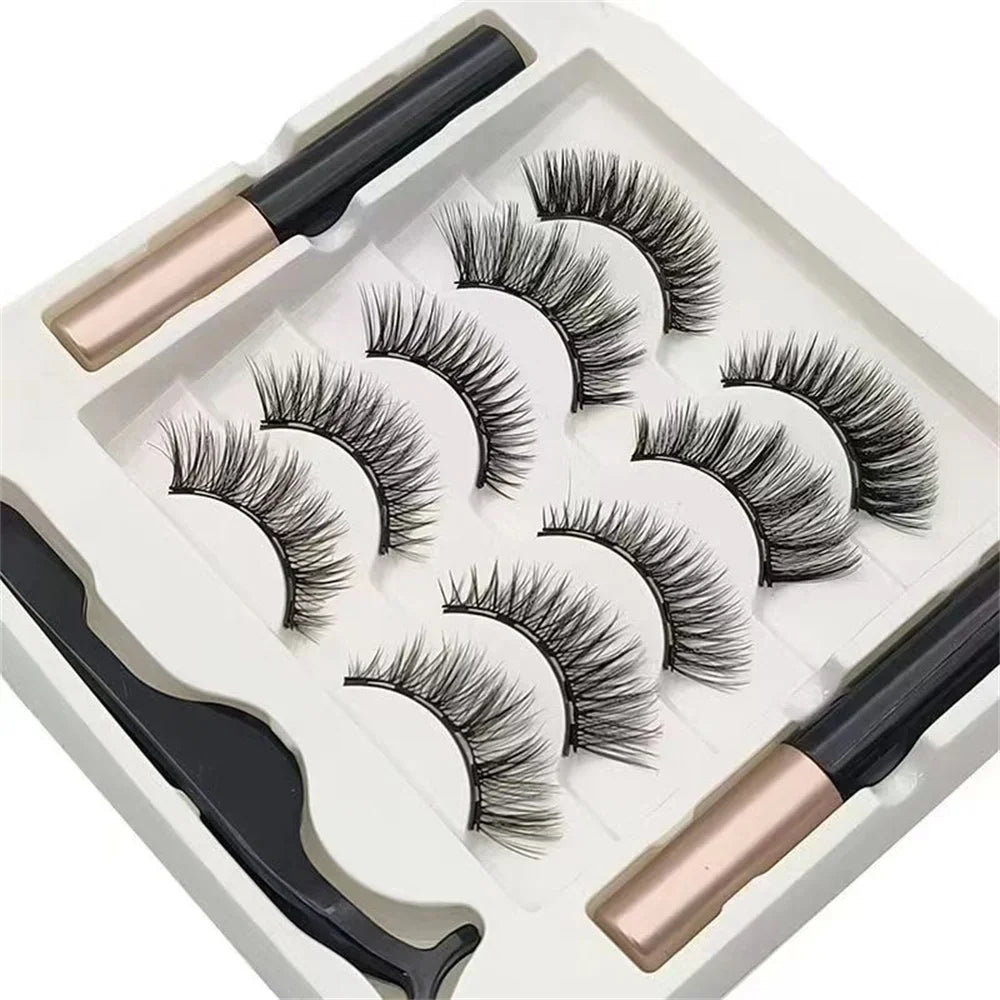 5 Pairs Magnetic False Eyelashes Full Natural Strip Set