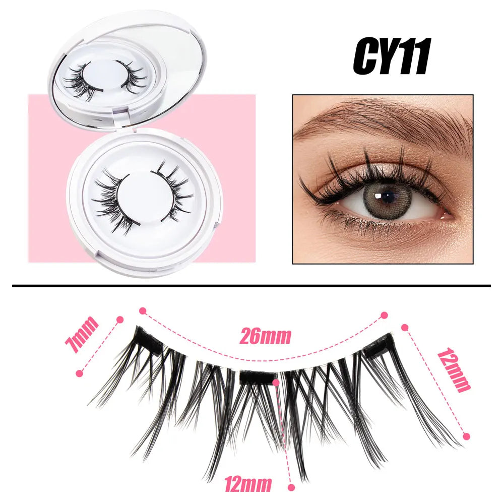 2 Pairs Reusable Magnetic Lashes with Tweezer