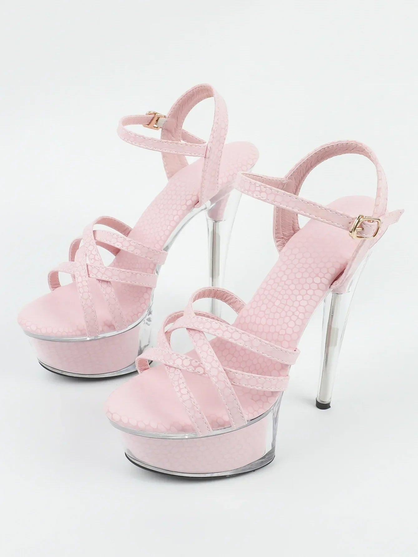 Sexy 15CM Transparent Platform High Heel Sandals