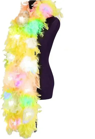 2M Colorful Feather Boa LED Lights Party Dance Accessory