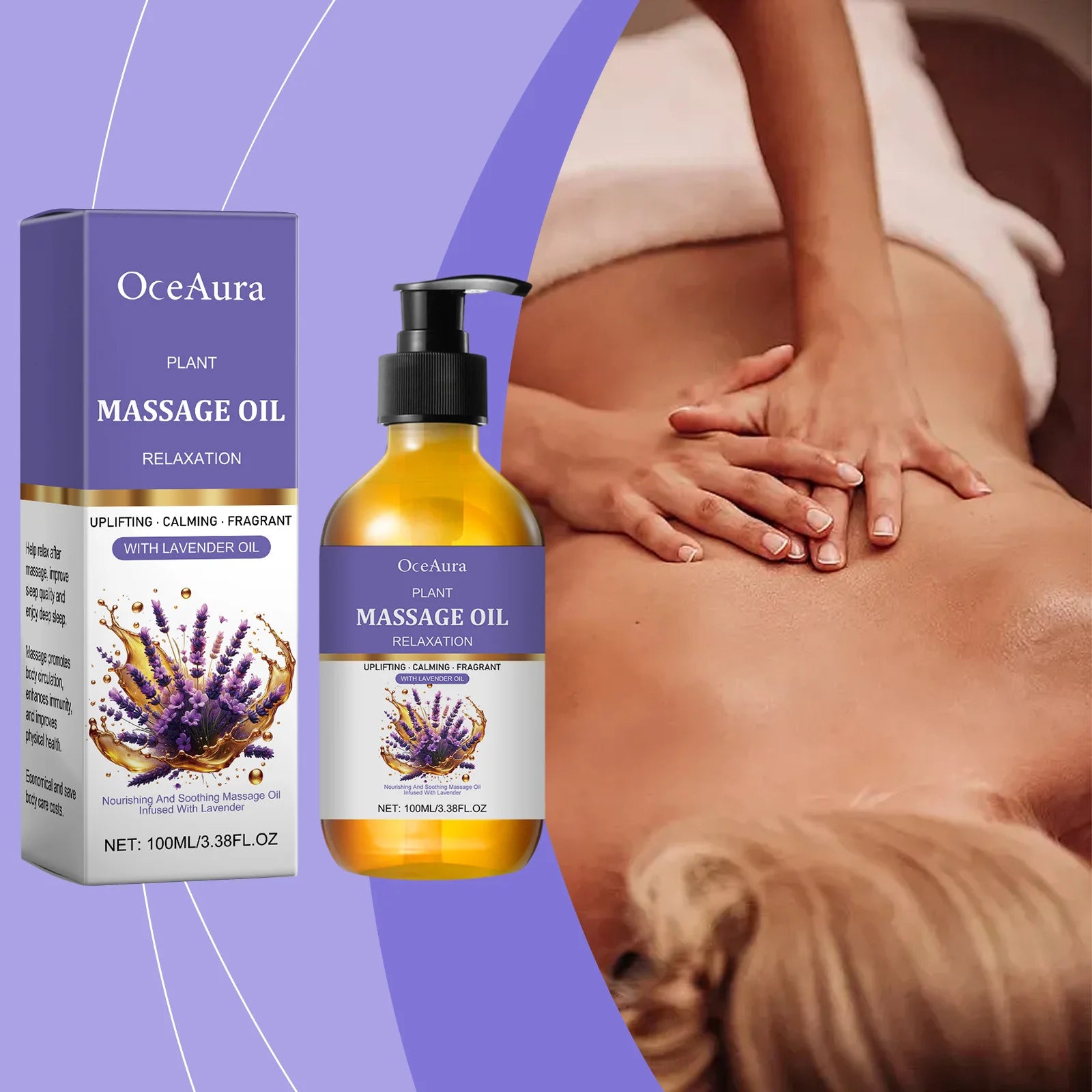 Lavender Relaxing Massage Oil Stress Relief & Skin Care