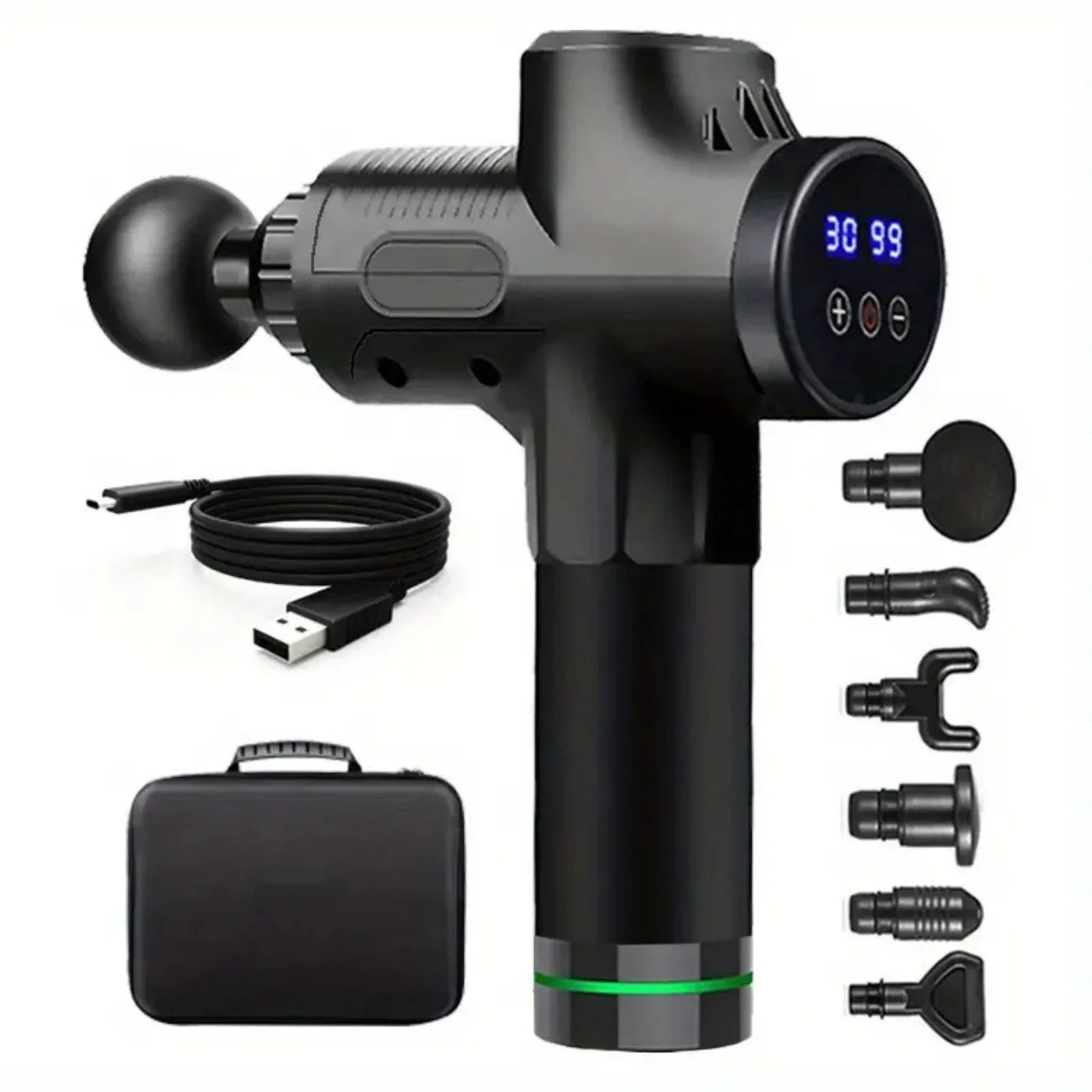Deep Tissue Massage Gun Percussion 30-Speed LED Massager