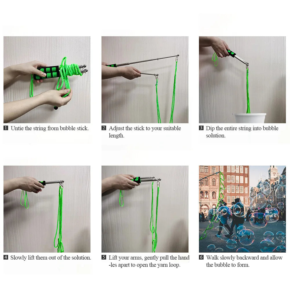Double Pole Bubble Show Props Scalable Bubble Stick Toy