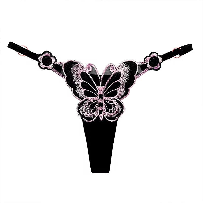 Sexy Lace Thong Women Butterfly Low-Waist Mesh Panties