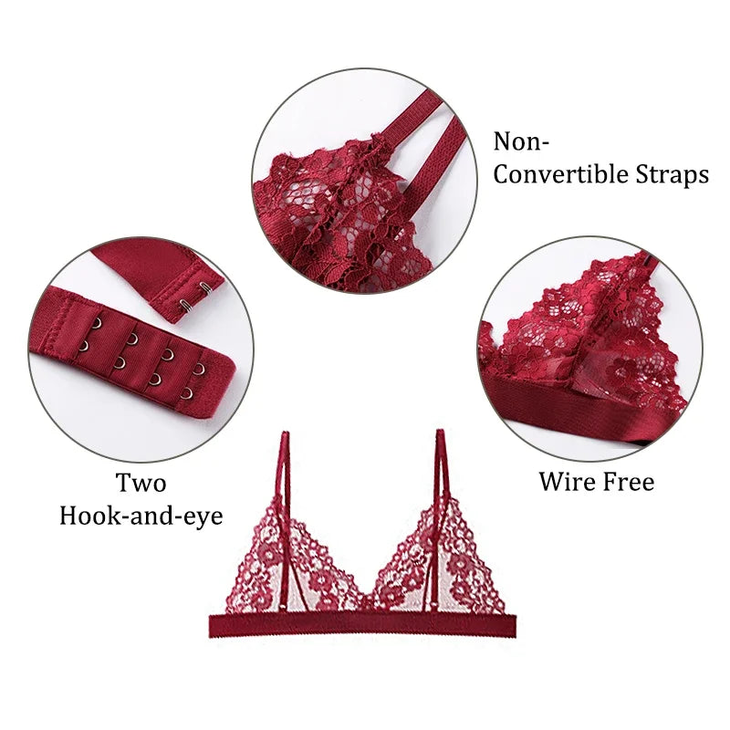 Sexy Lace Transparent Bra Women Thin Lingerie Bralette
