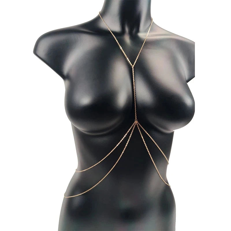 Sexy Chest & Belly Chains Women Cross Waist Body Jewelry