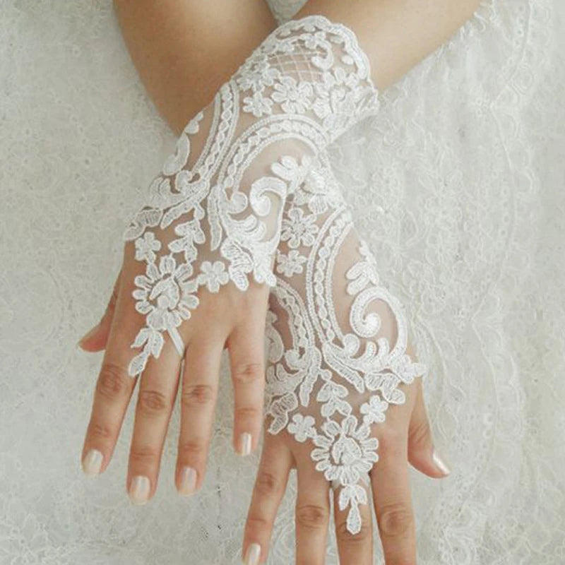 Women’s Lace Fingerless Gloves Wedding Party Accessory
