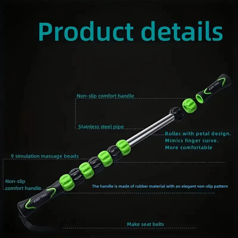 Muscle Relax Massage Stick with 9 Beads Roller