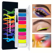 10-Color Luminous Neon Face Paint Pigments for Halloween