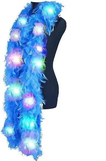 2M Colorful Feather Boa LED Lights Party Dance Accessory