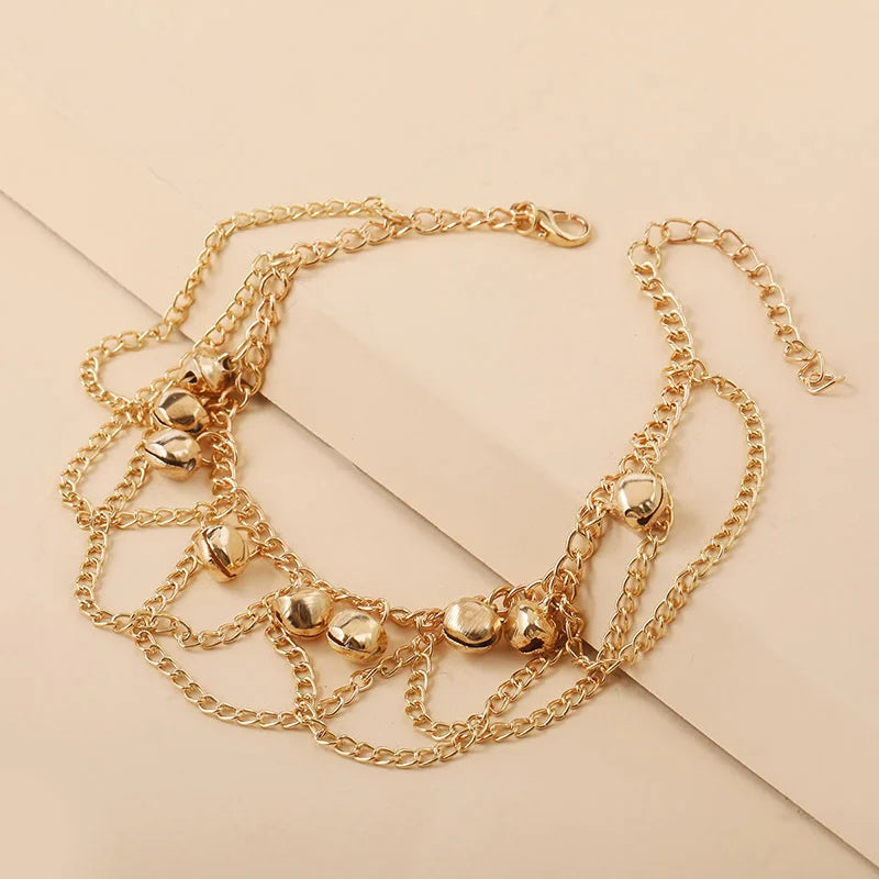 Boho Beach Anklet with Bells & Tassel Jewelry Women