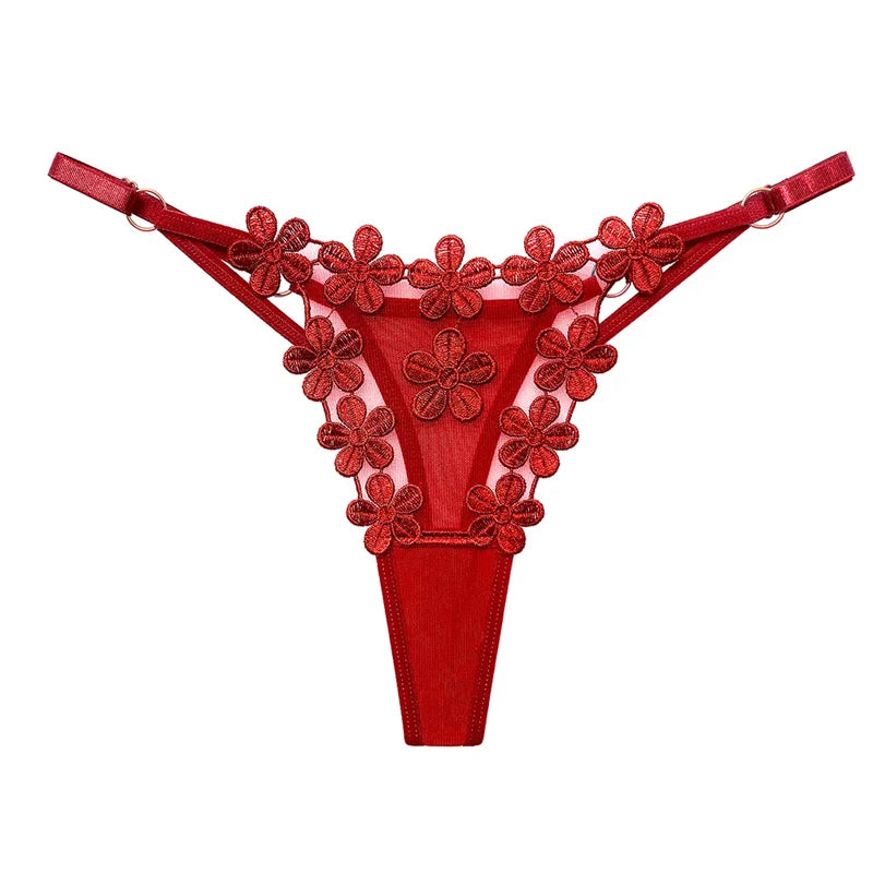 Sexy Lace Thong Women Butterfly Low-Waist Mesh Panties