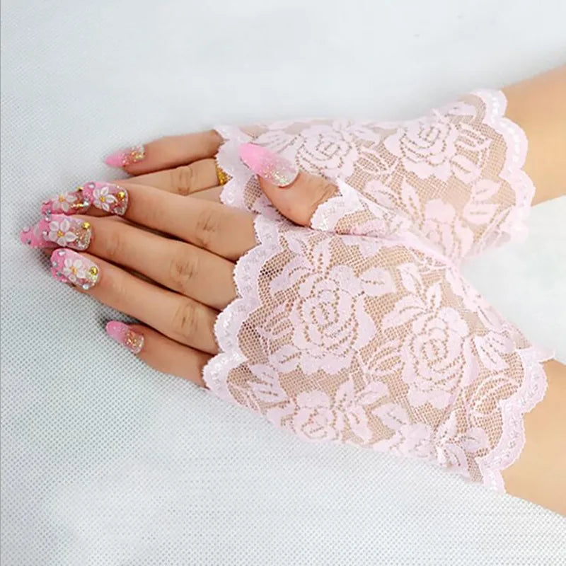 Sexy Bridal Lace Fingerless Gloves Women Party Dressy