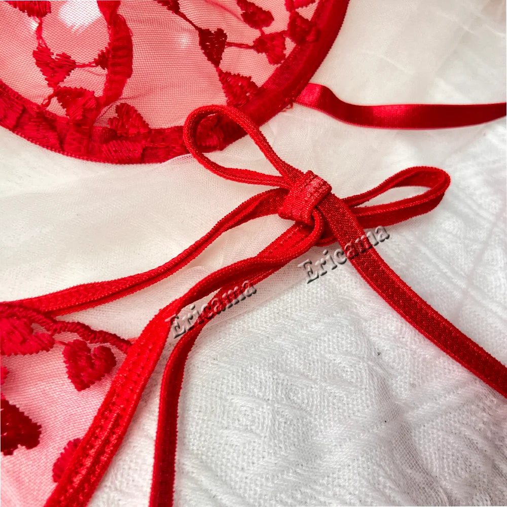 Women’s 2-Piece Floral Embroidery Lingerie Set Sexy