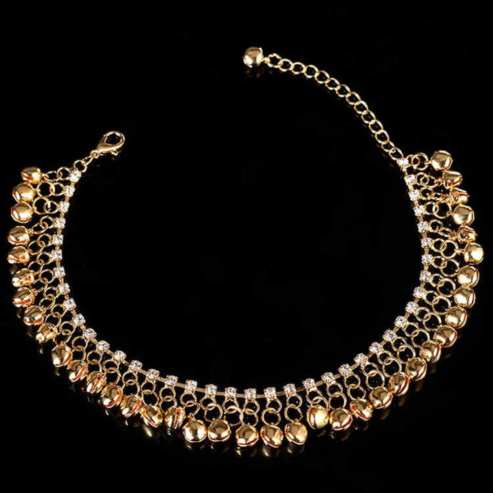 Crystal Bells Tassel Anklet Jewelry for Women