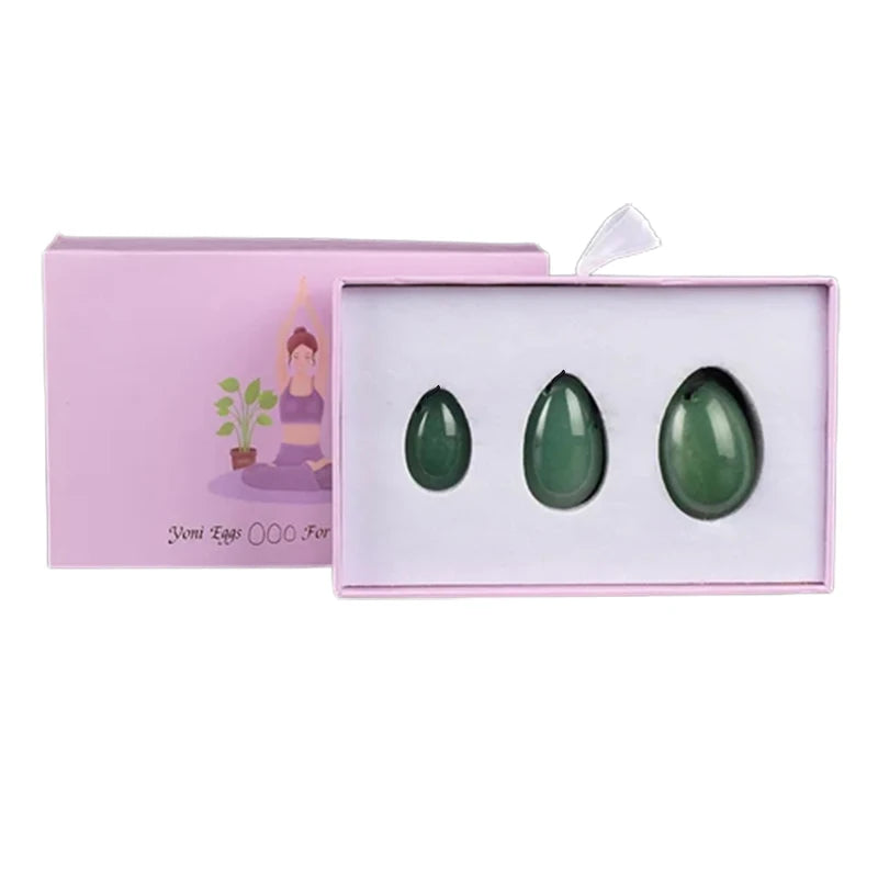 Rose Quartz & Jade Yoni Egg Set Kegel Pelvic Floor Trainer