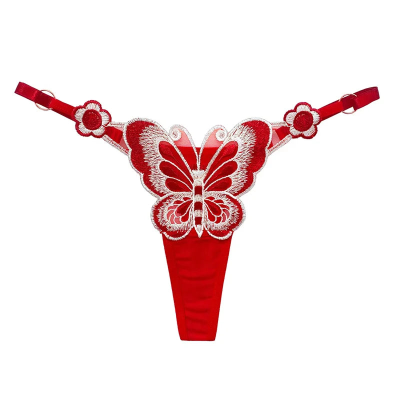 Sexy Lace Thong Women Butterfly Low-Waist Mesh Panties