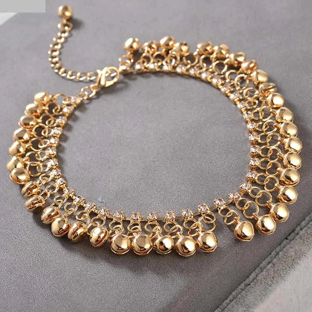 Crystal Bells Tassel Anklet Jewelry for Women