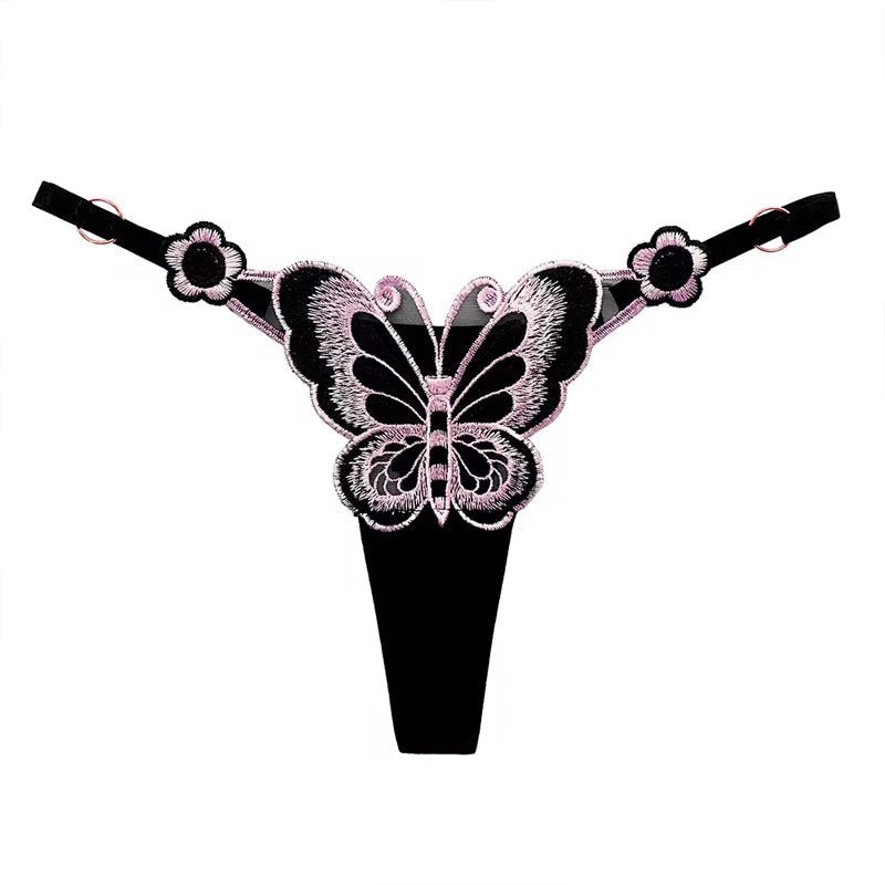 Sexy Lace Thong Women Butterfly Low-Waist Mesh Panties
