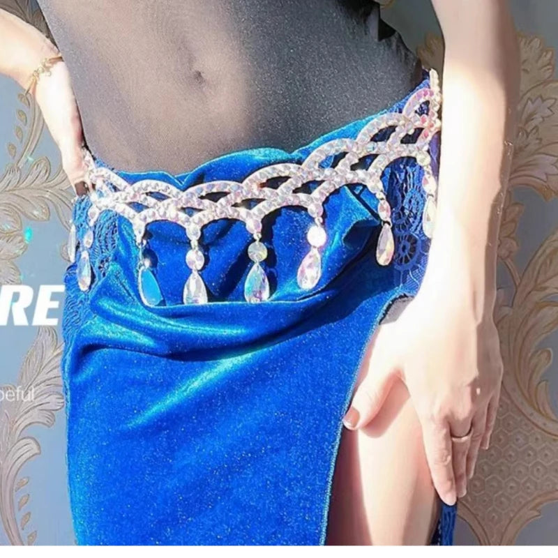 Sparkling Belly Dance Waist Chain Performance Navel Jewelry