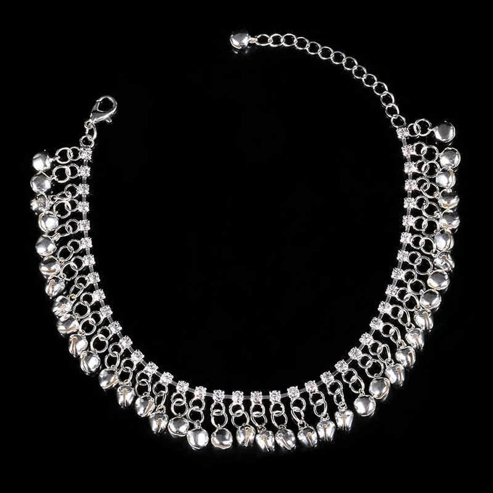 Crystal Bells Tassel Anklet Jewelry for Women
