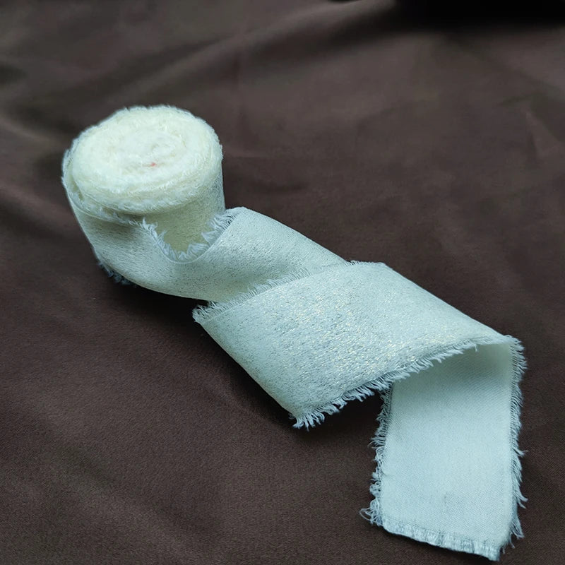 Sparkling Chiffon Silk Ribbon Bridal Bouquet Wrap Decor