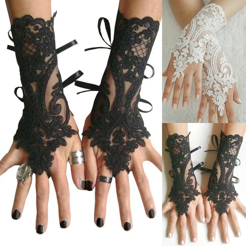 Women’s Lace Fingerless Gloves Wedding Party Accessory