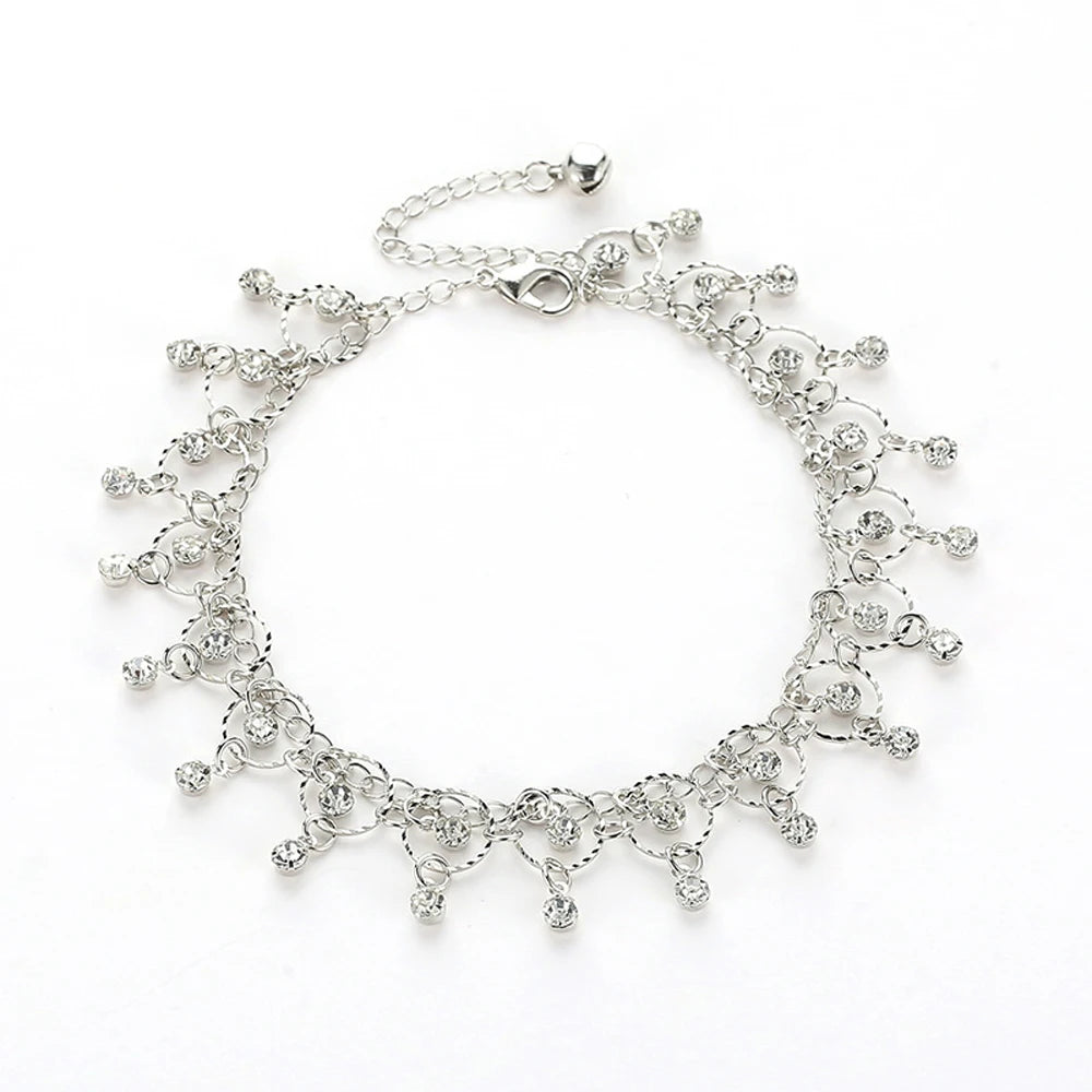 Crystal Bells Tassel Anklet Jewelry for Women