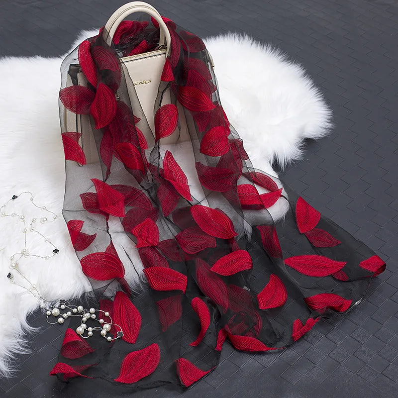 Elegant Silk Scarf Women Long Shawl Wrap Hijab