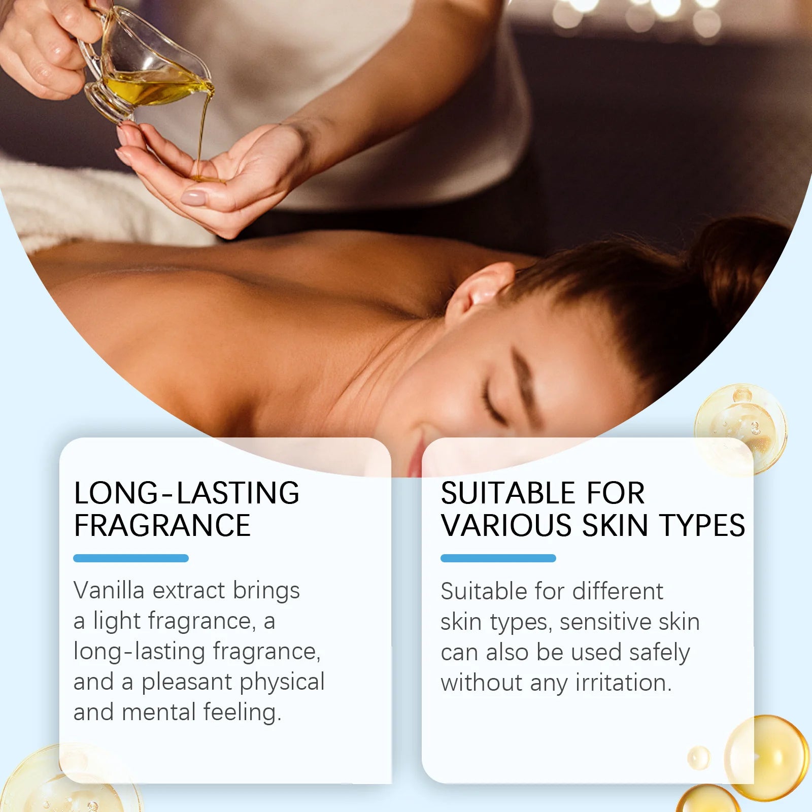 100ml Vanilla Body Massage Oil Relaxing Moisturizing Oil