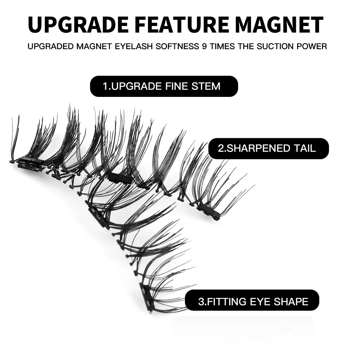 Magnetic Eyelashes Curler Set Long Black Reusable 3D