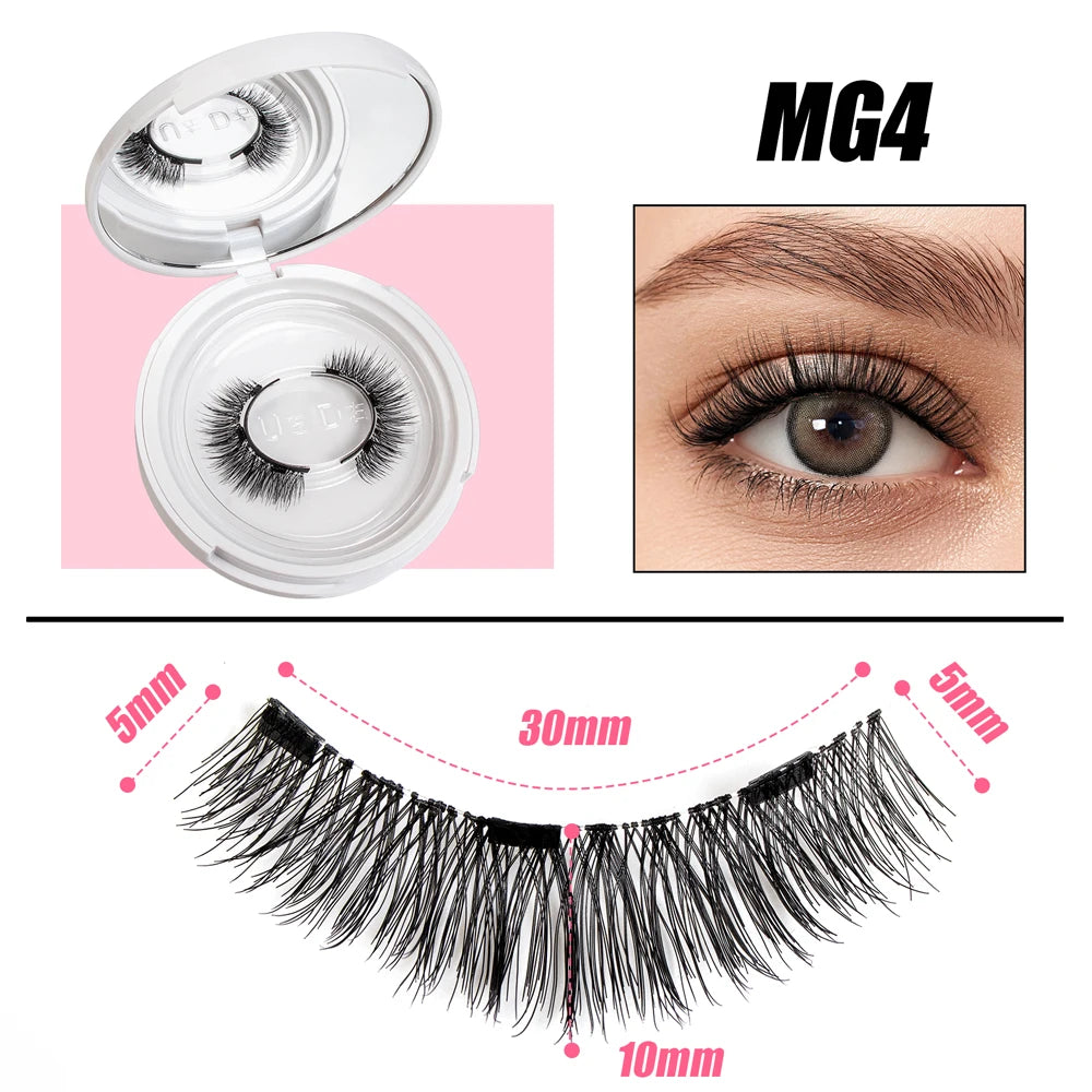 2 Pairs Reusable Magnetic Lashes with Tweezer