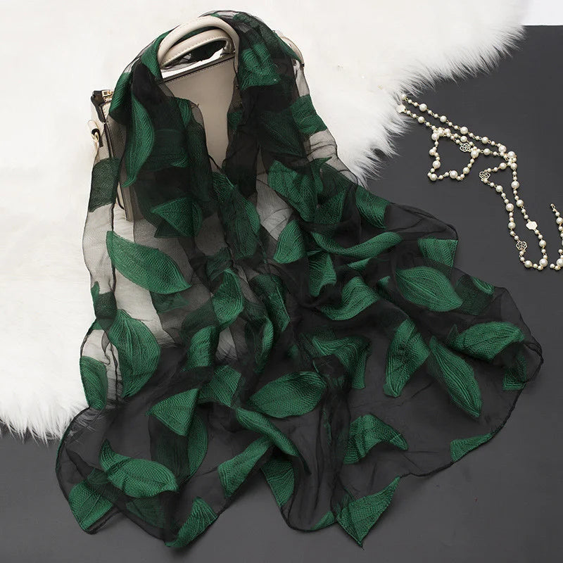 Elegant Silk Scarf Women Long Shawl Wrap Hijab